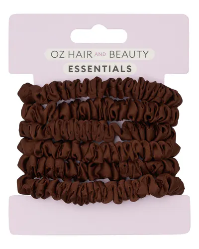 Oz Essentials Small Scrunchie 6 Pack - Brown