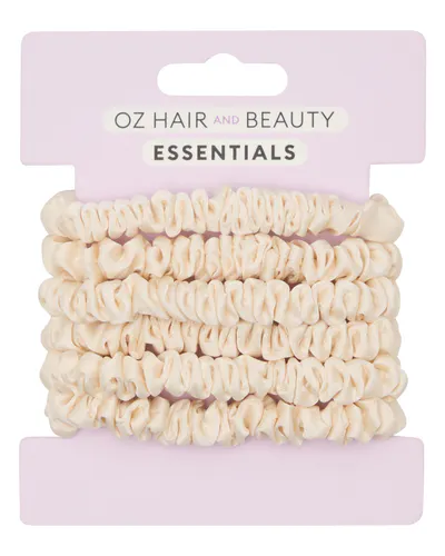 Oz Essentials Small Scrunchie 6 Pack - Cream