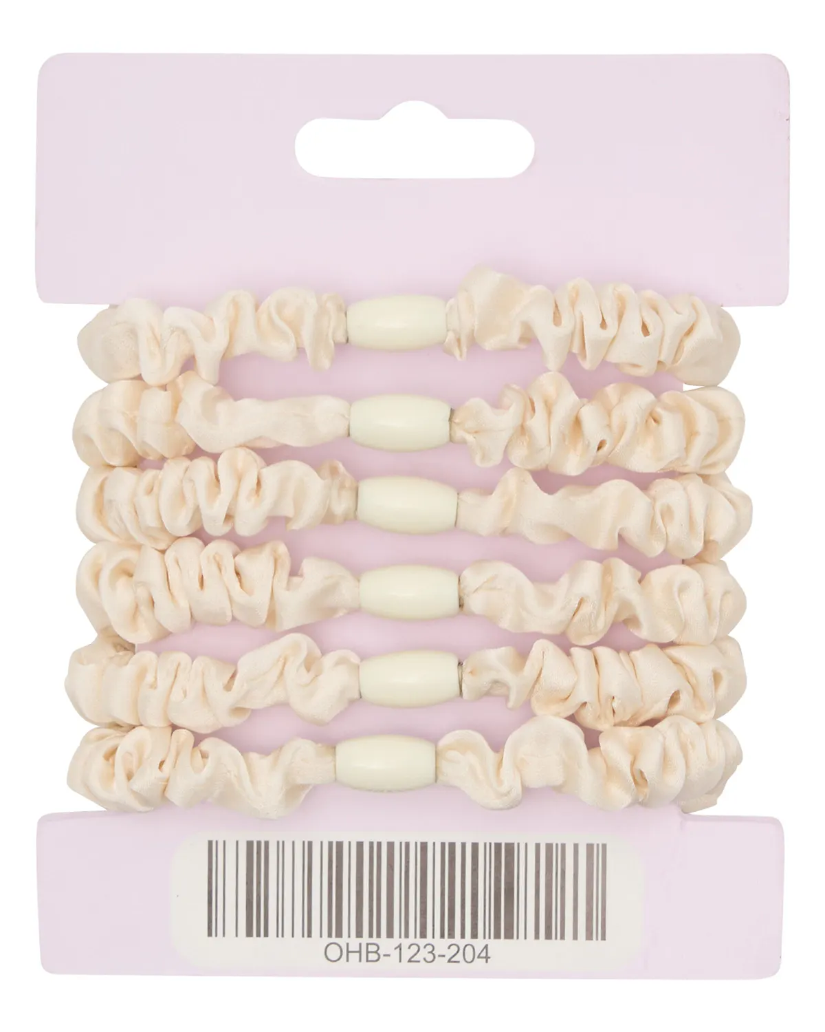 Oz Essentials Small Scrunchie 6 Pack - Cream, view 2