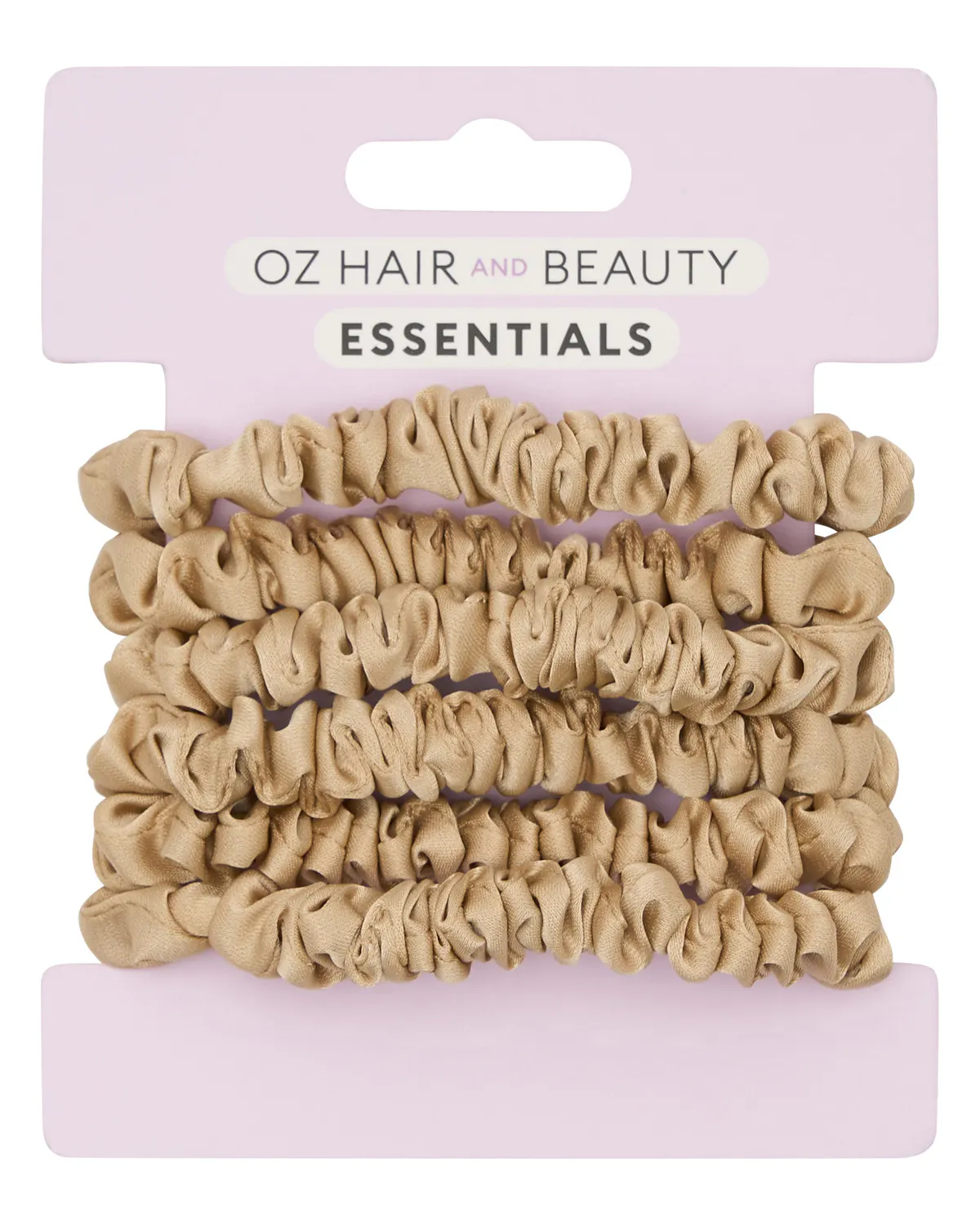 Oz Essentials Small Scrunchie 6 Pack - Beige