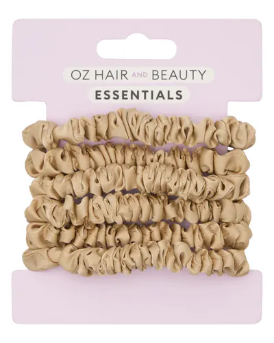 Oz Essentials Small Scrunchie 6 Pack - Beige