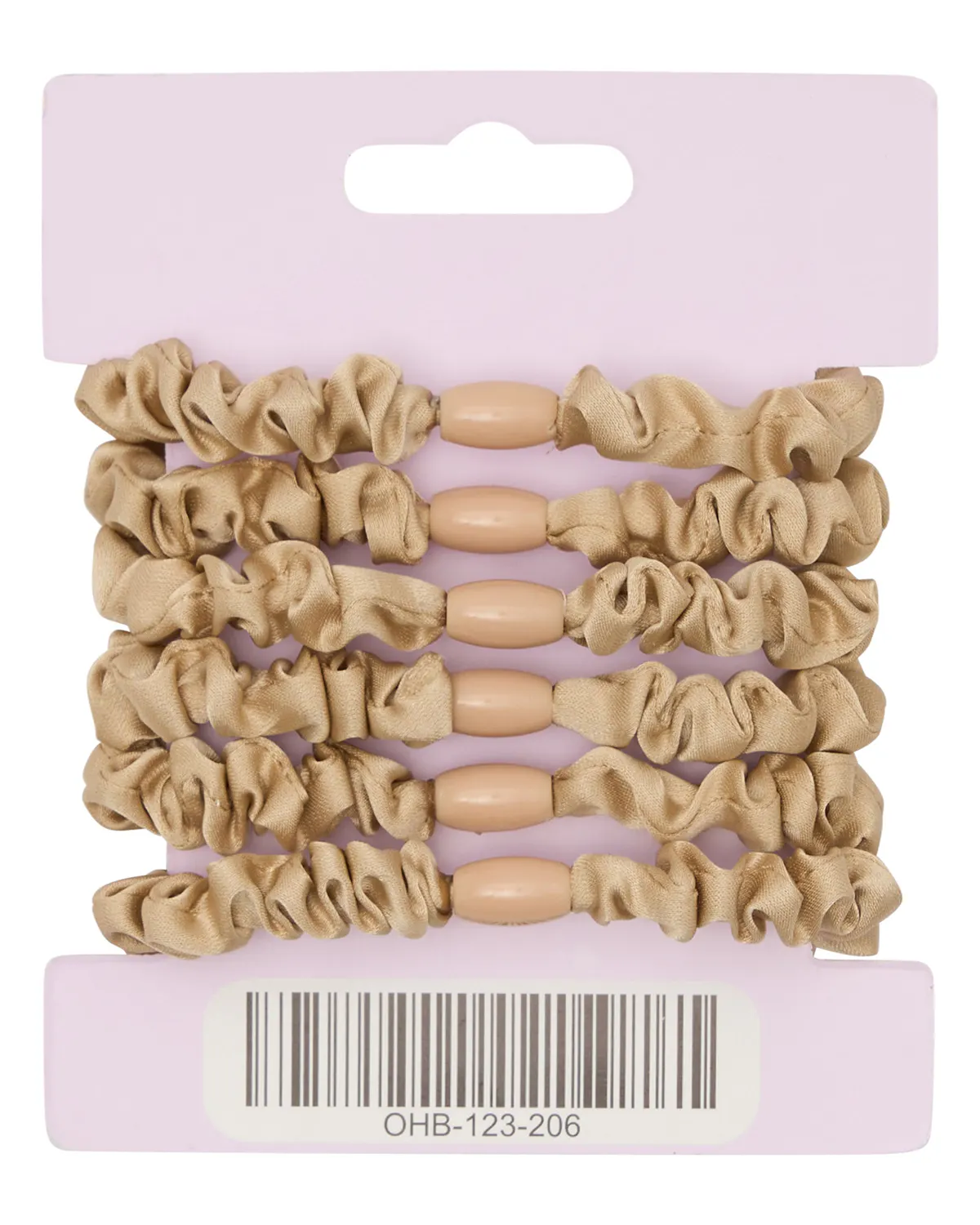 Oz Essentials Small Scrunchie 6 Pack - Beige, view 2