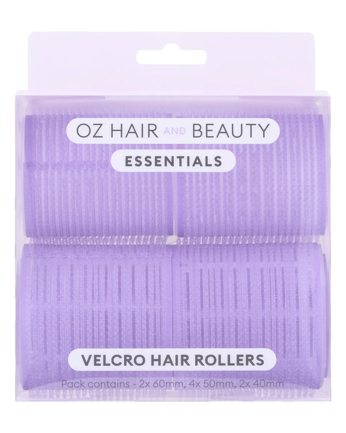 Oz Essentials Velcro Hair Rollers - Purple, view 2