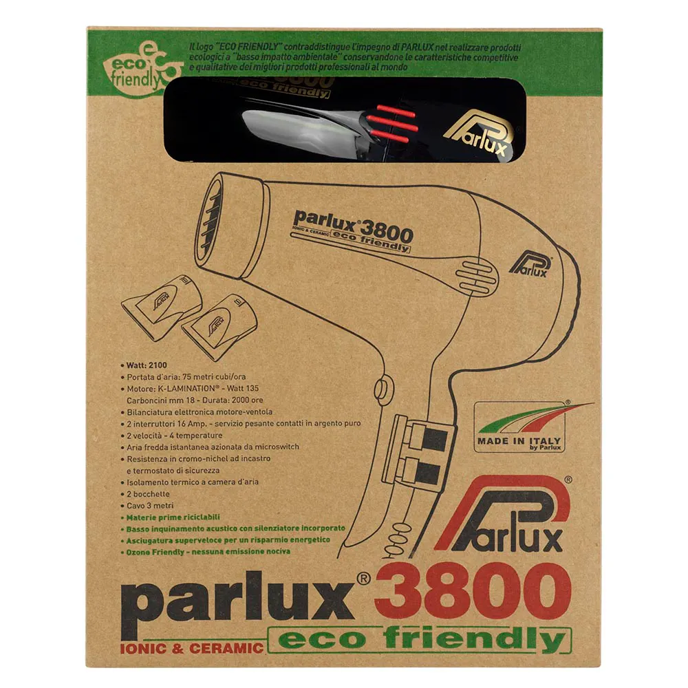 Parlux 3800 Ionic and Ceramic Hair Dryer - Black, view 2