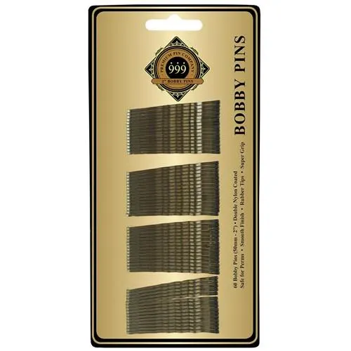 Premium Pin Company 999 2" Bobby Pins Bronze 60 Pack