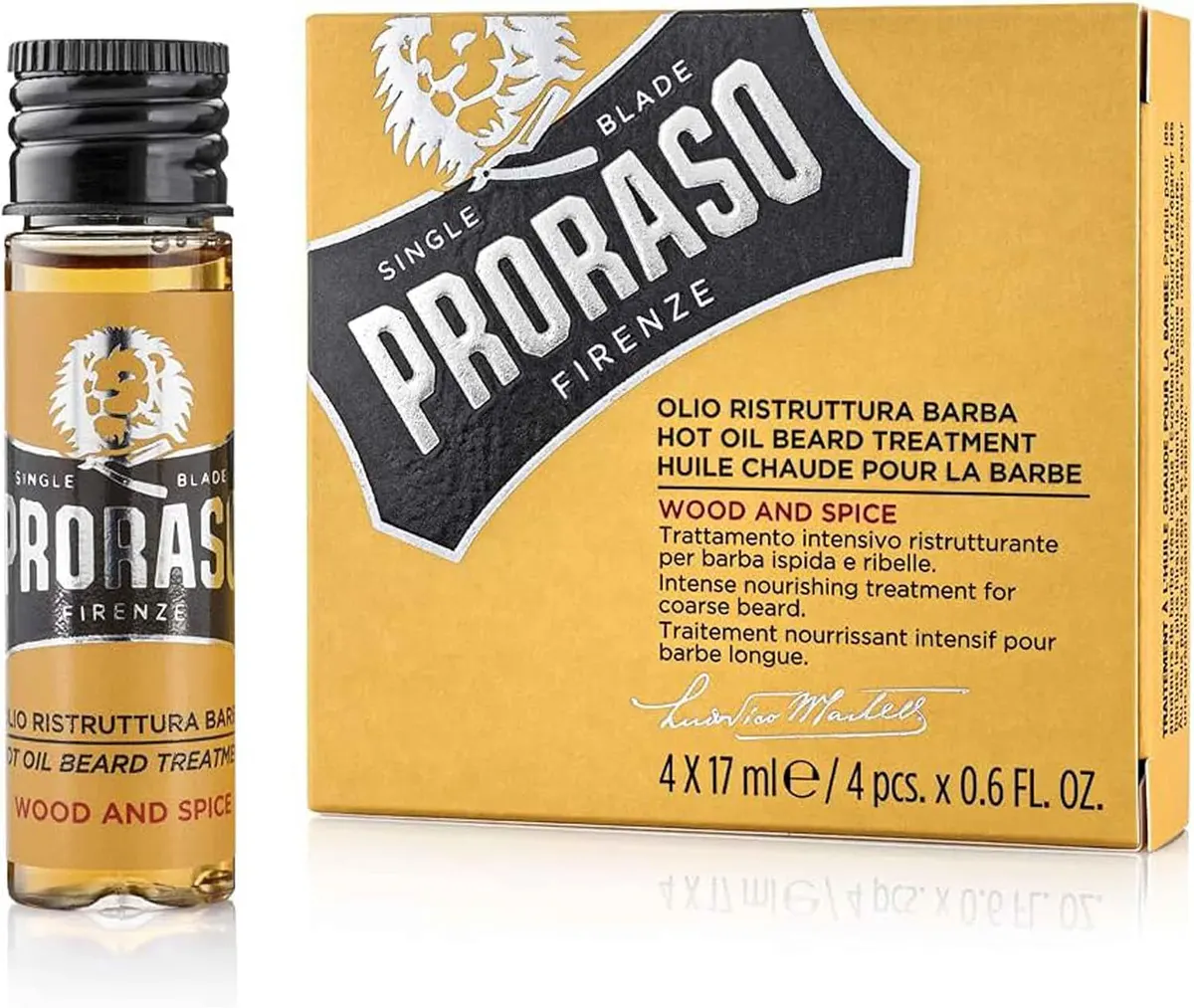 Proraso Hot Oil Beard Treatment Wood & Spice 4 x 17ml