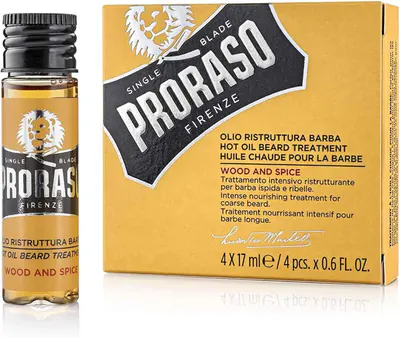 Proraso Hot Oil Beard Treatment Wood & Spice 4 x 17ml