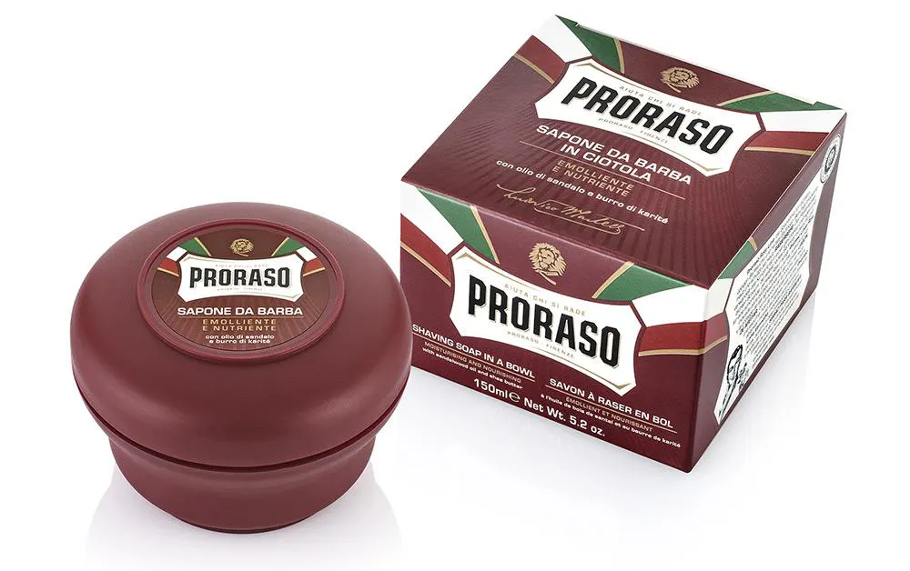 Proraso Shaving Soap In A Bowl: Nourishing For Coarse Beards 150ml
