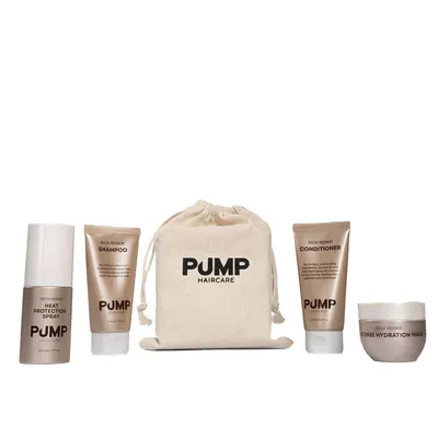 Pump Haircare Rich Repair Escape Collection Travel Pack