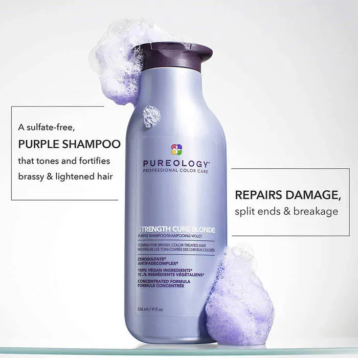 Pureology Strength Cure Blonde Purple Shampoo and Conditioner 266ml Bundle, view 5