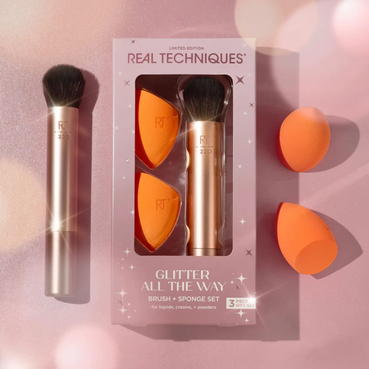 Real Techniques Glitter All The Way Brush & Sponge Pack, view 6