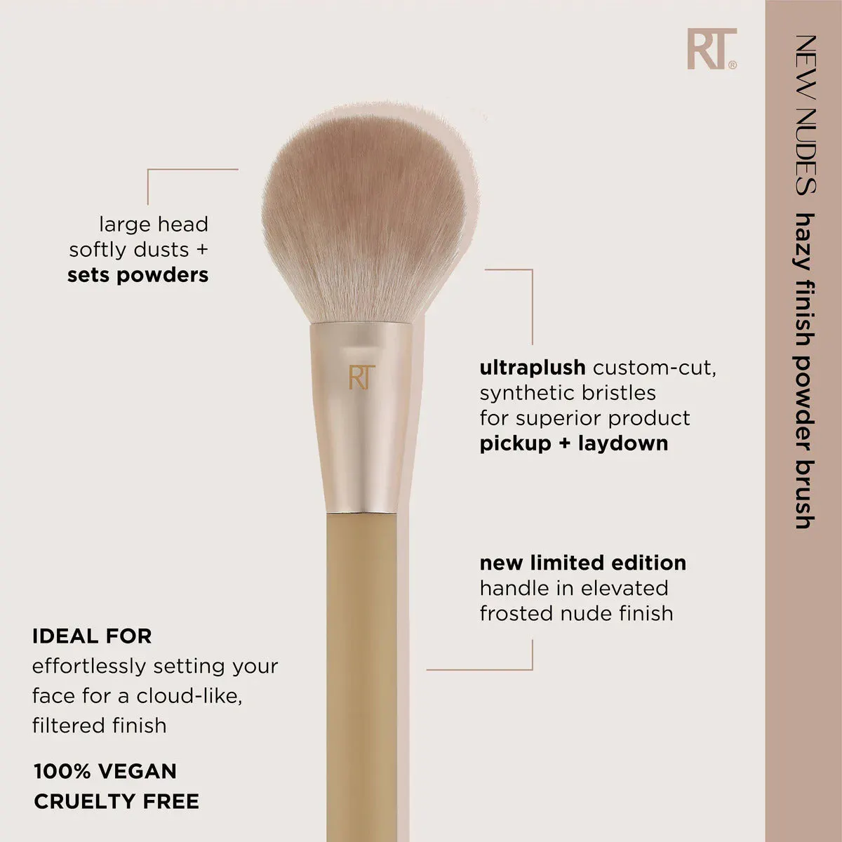 Real Techniques New Nudes Hazy Finish Powder Brush, view 3