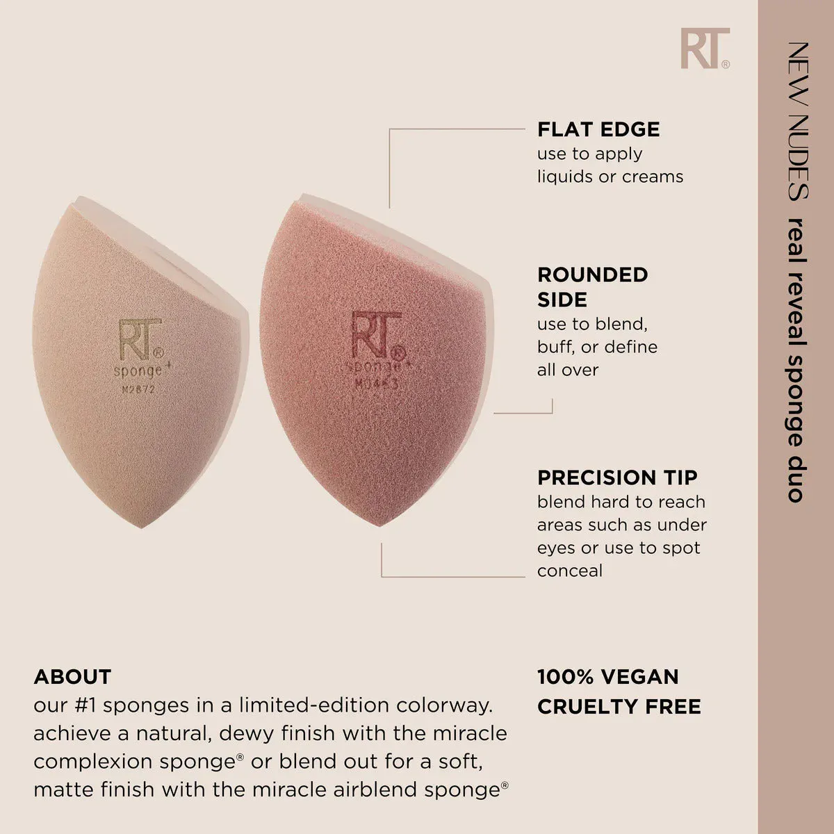 Real Techniques New Nudes Real Reveal Sponge Duo, view 5