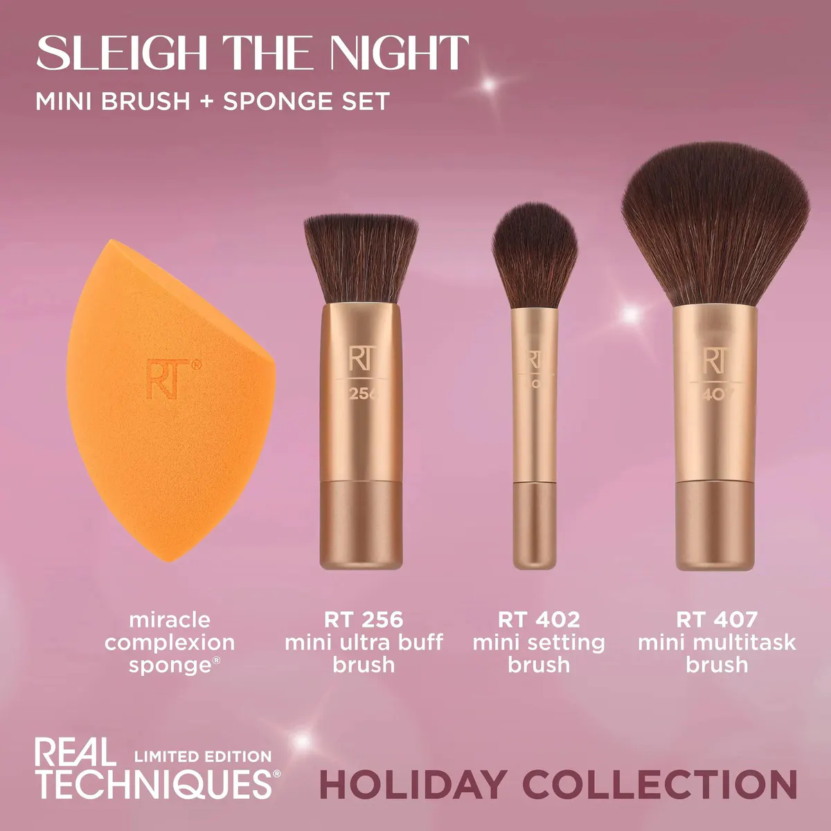 Real Techniques Sleigh The Night Mini Brush & Sponge Pack, view 5