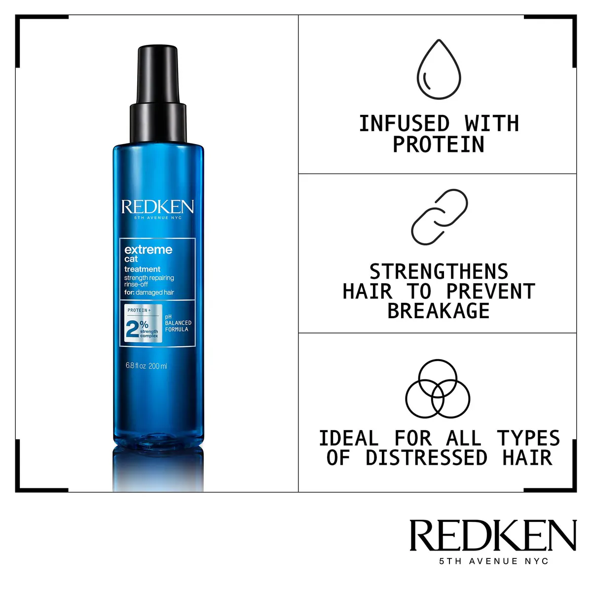 Redken Extreme Cat Protein Reconstructing Hair Treatment Spray 200ml, view 3