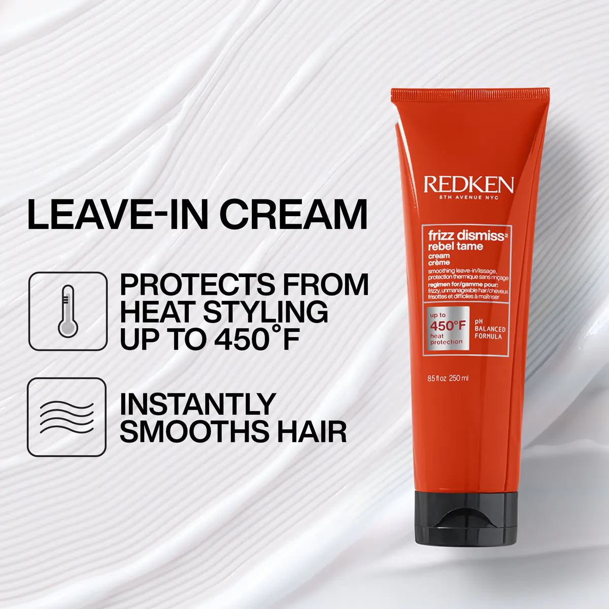 Redken Frizz Dismiss Rebel Tame Heat Protecting Cream 250ml, view 4