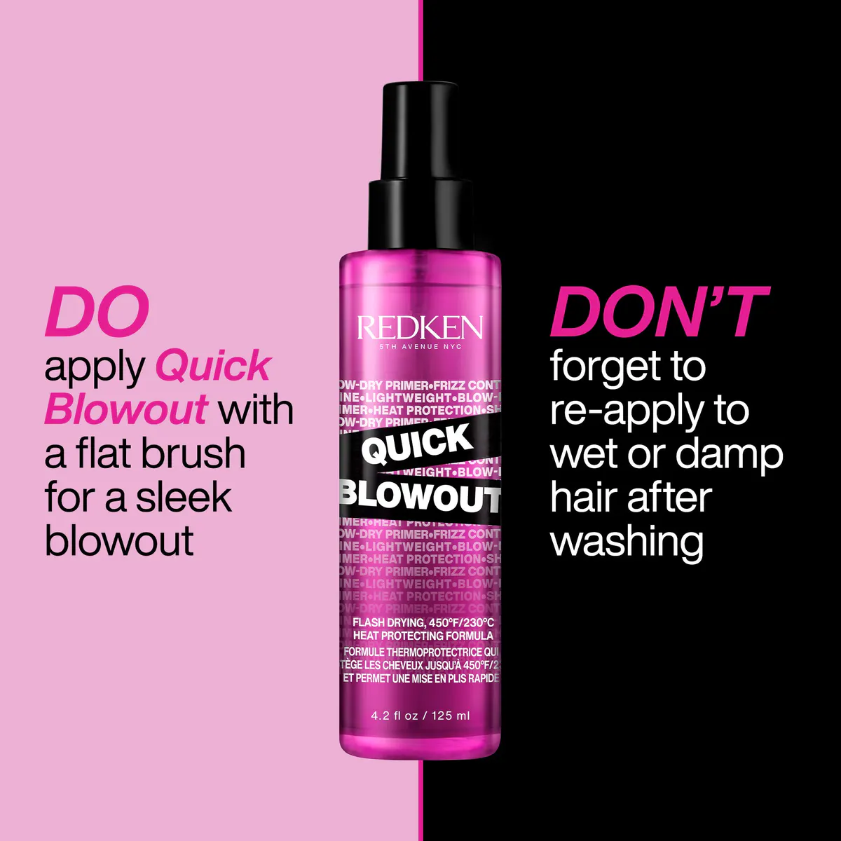 Redken Quick Blowout Lightweight Blow Dry Primer Spray 125ml, view 6