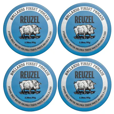 Reuzel Blue High Shine Strong Hold Pomade 95g Quad Bundle