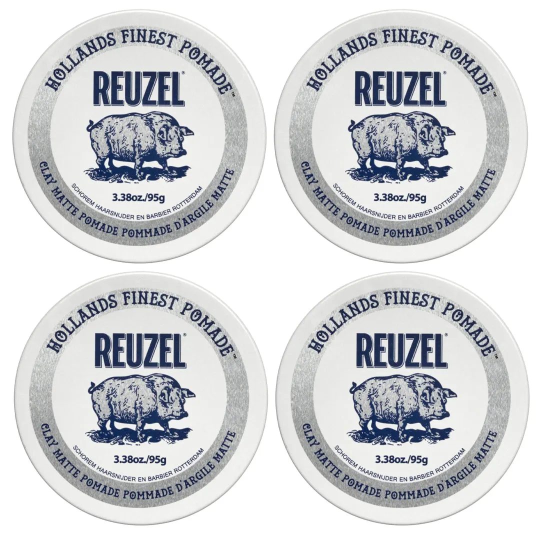 Reuzel Clay Matte Pomade 95g Quad Bundle