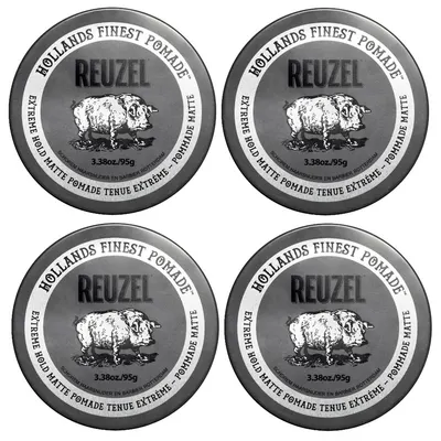 Reuzel Extreme Hold Matte Pomade 95g Quad Bundle
