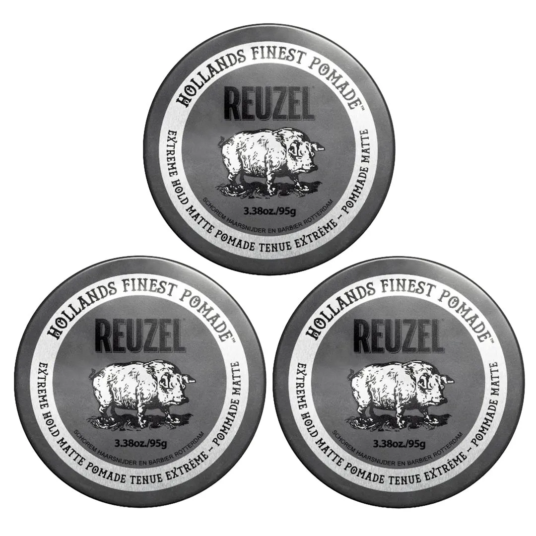 Reuzel Extreme Hold Matte Pomade 95g Trio Bundle