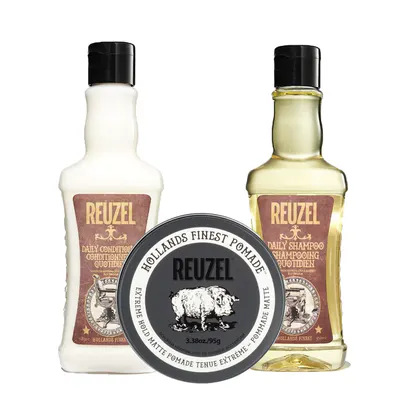 Reuzel Extreme Hold Matte Pomade Hair Bundle