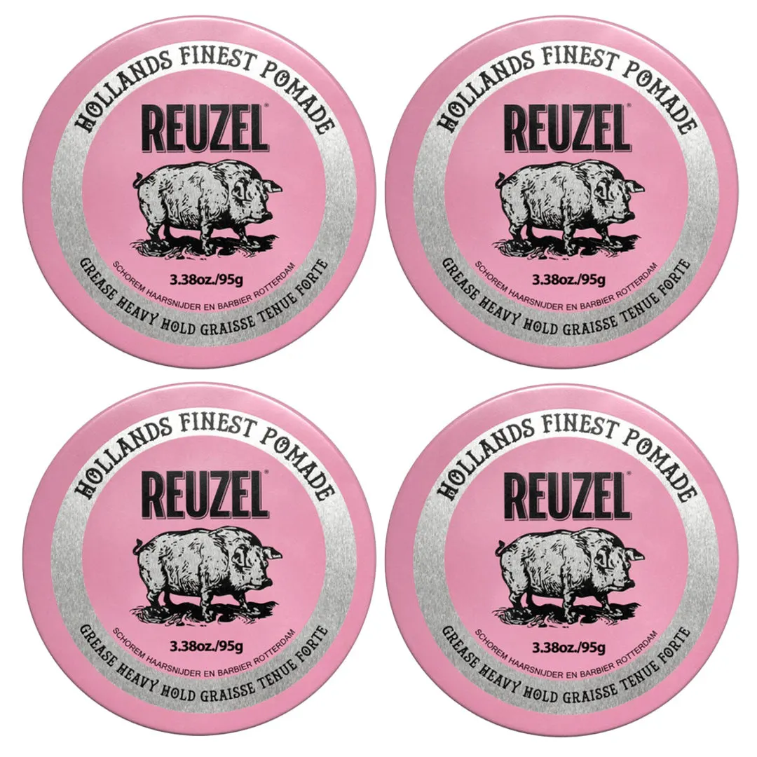 Reuzel Pink Pomade Grease 95g Quad Bundle