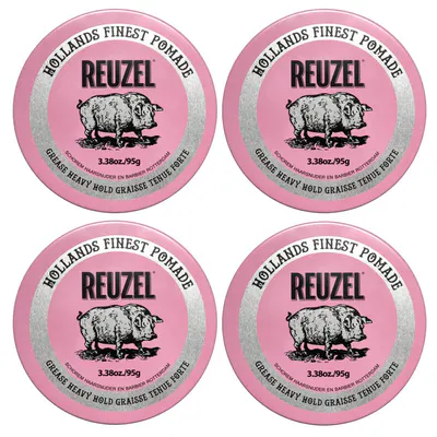Reuzel Pink Pomade Grease 95g Quad Bundle