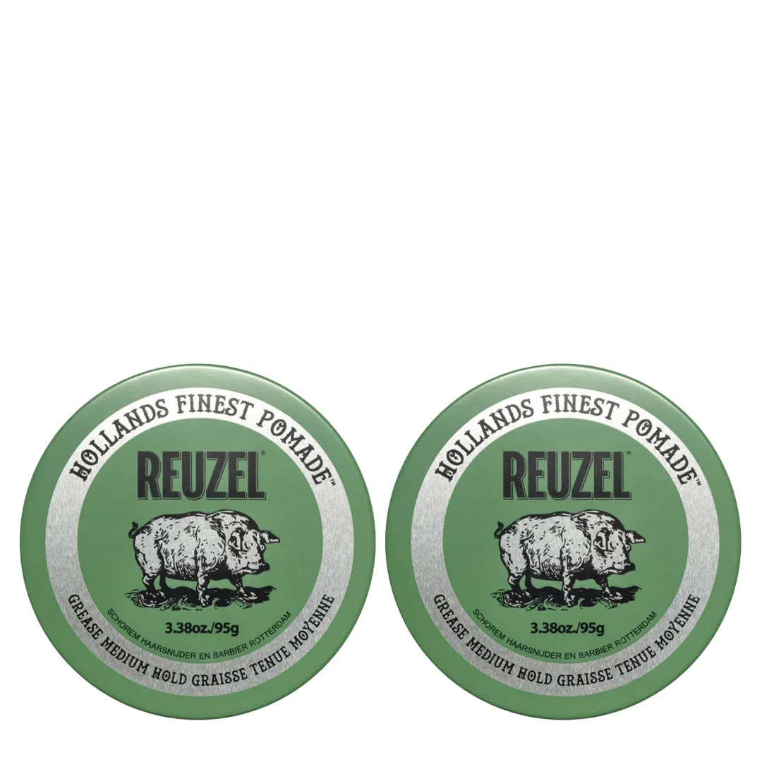 Reuzel Green Grease Medium Hold Pomade 95g Duo Bundle