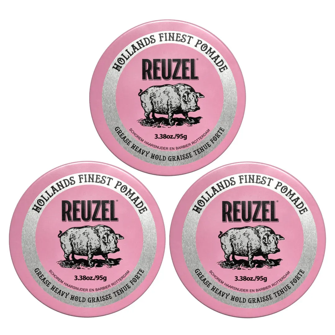 Reuzel Pink Pomade Grease 95g Trio Bundle