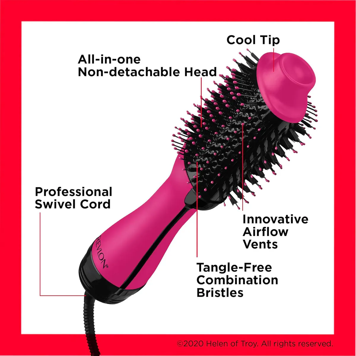 Revlon One-Step Volumiser Original 1.0 Blowout Brush Pink, view 5