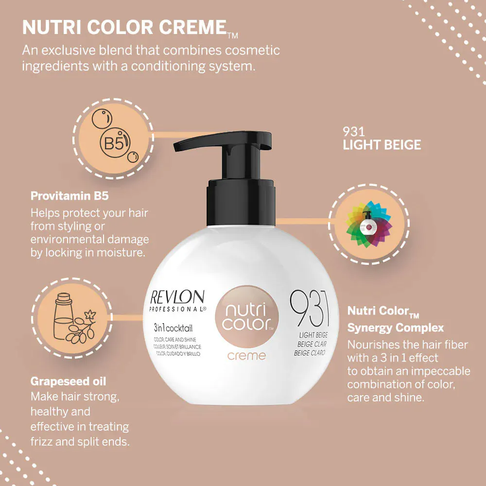 Revlon Professional Nutri Color Filters 931 Light Beige 240ml, view 4