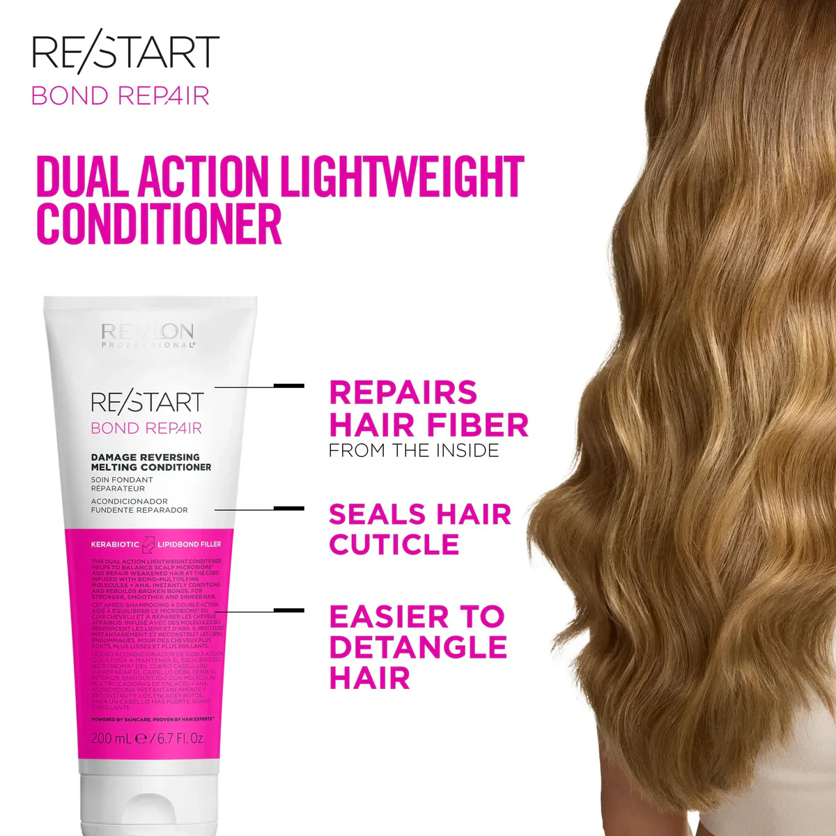 Revlon Professional Restart Bond Repair Damage Reversing Melting Conditioner 200ml, view 2