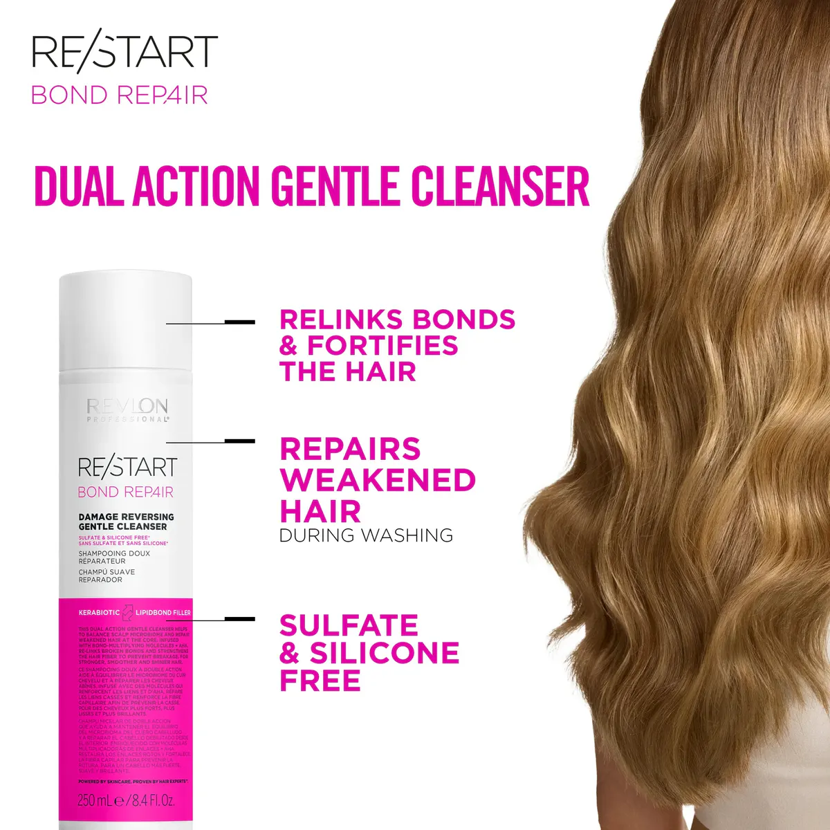 Revlon Professional Restart Bond Repair Damage Shampoo 250ml, view 2