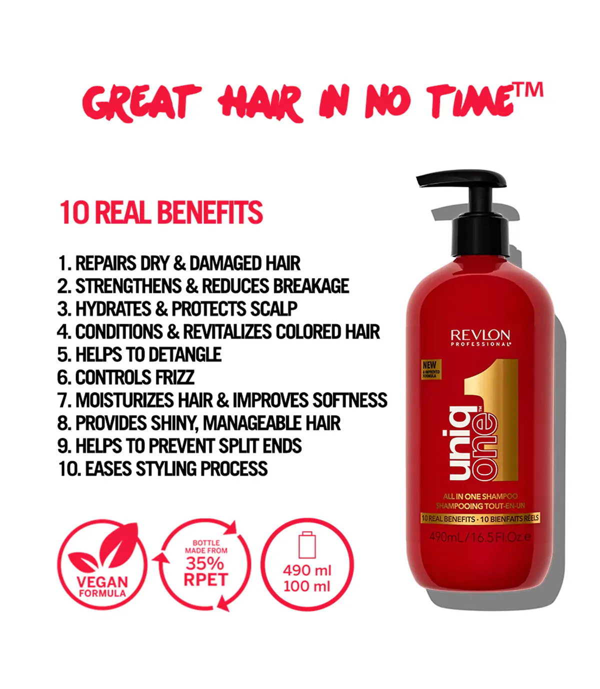 Revlon Professional Uniq One All In One Shampoo 490ml, view 4