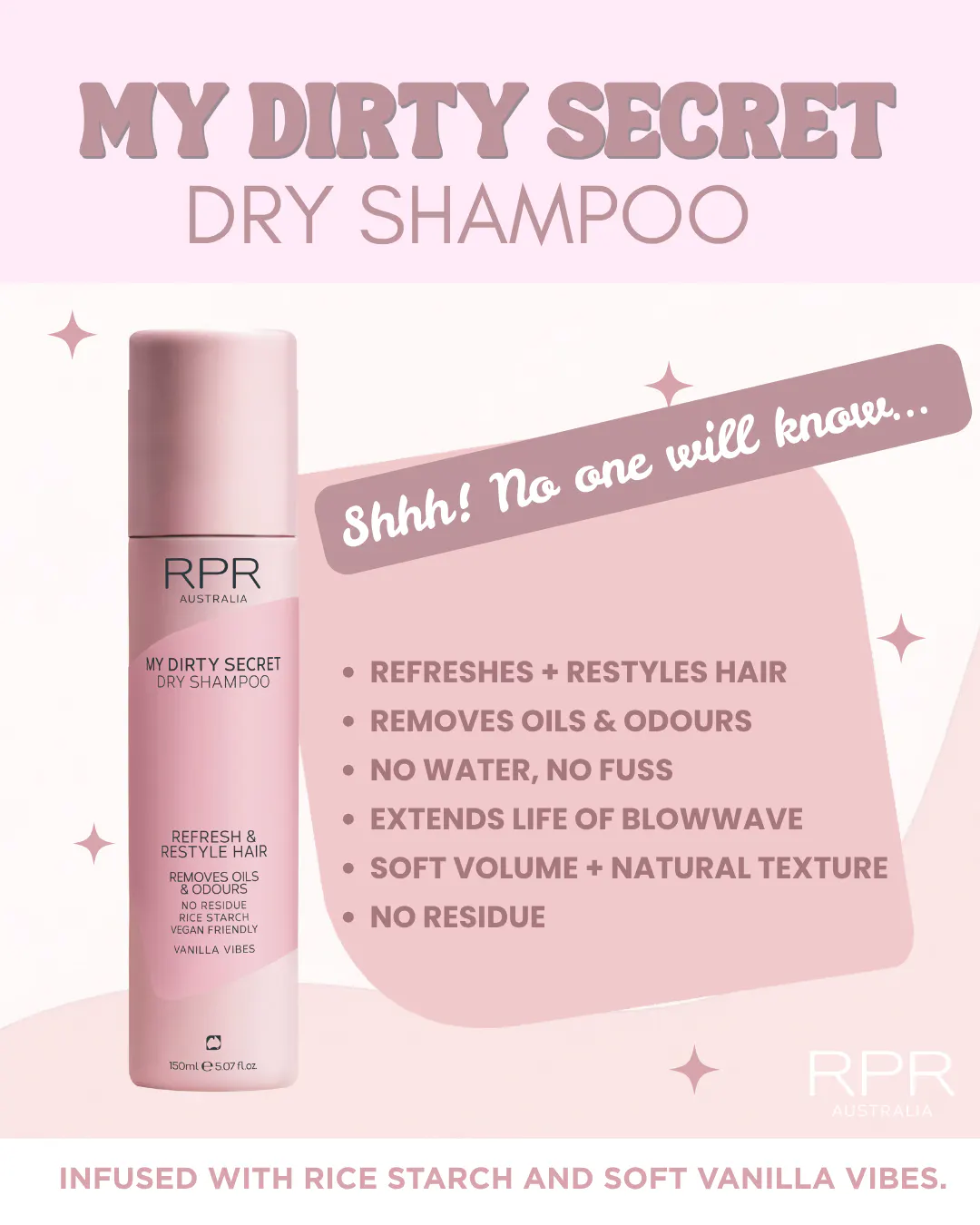 RPR My Dirty Secret Dry Shampoo 150ml, view 2