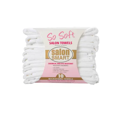 Salon Smart So Soft Microfibre White Salon Towels 10 Pk - White