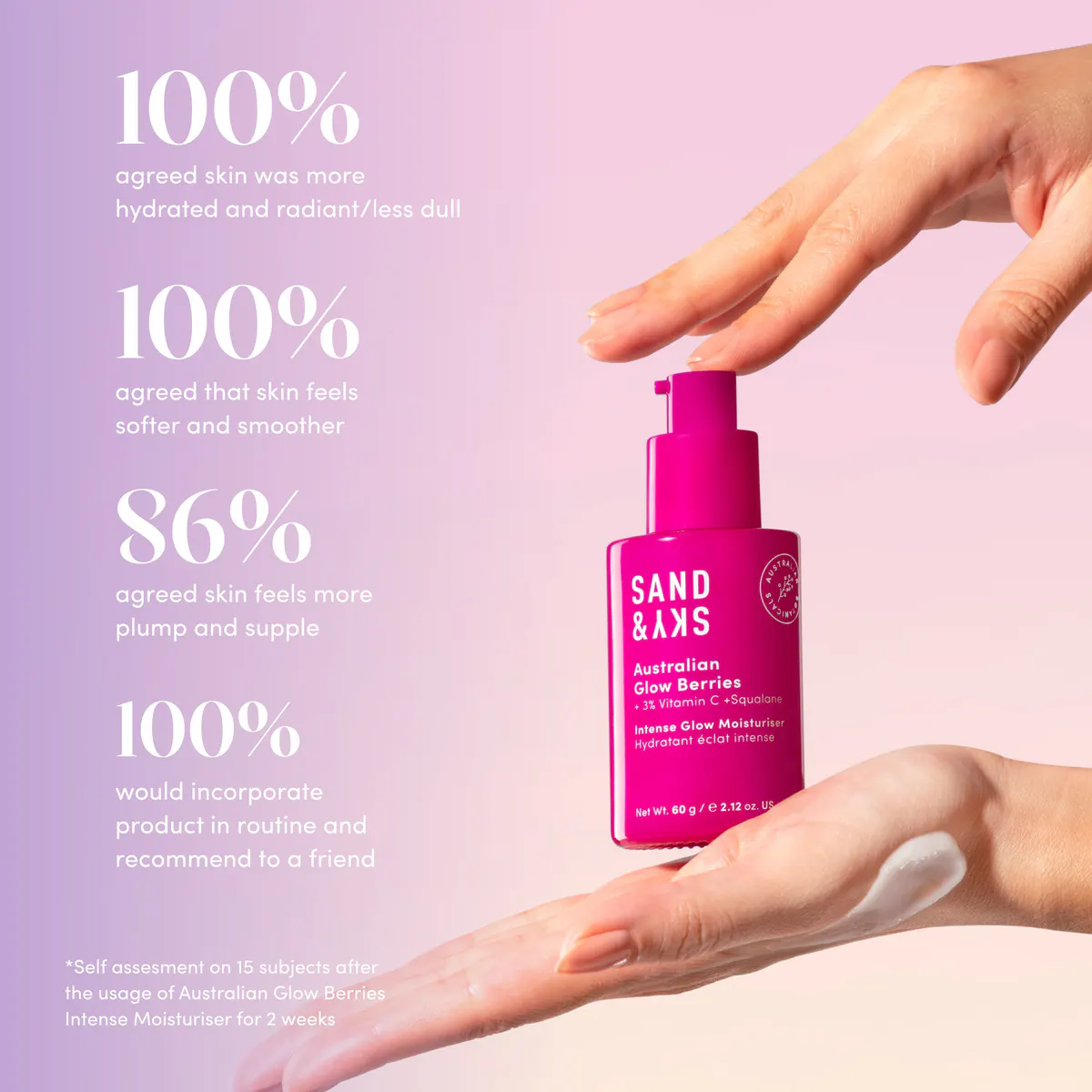 Sand & Sky Australian Glow Berries - Intense Glow Moisturiser 60ml, view 6