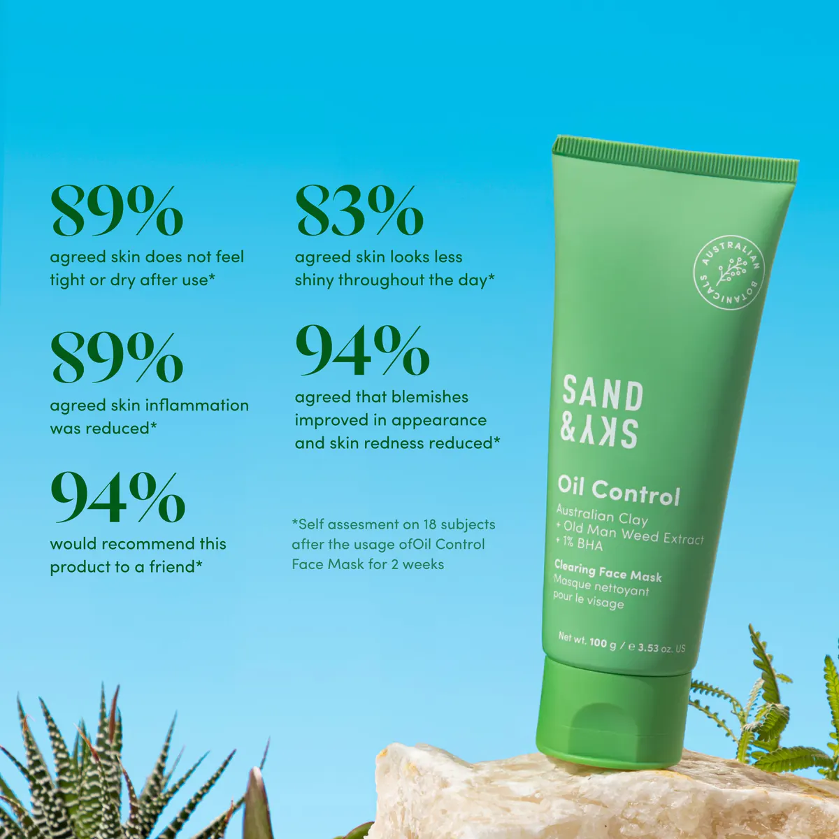 Sand & Sky Oil Control - Clearing Face Mask 100g, view 6