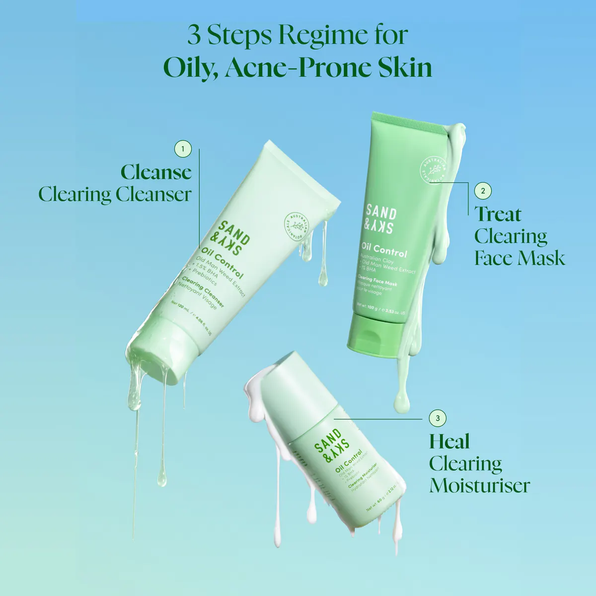 Sand & Sky Oil Control Clearing Moisturiser 60g, view 7