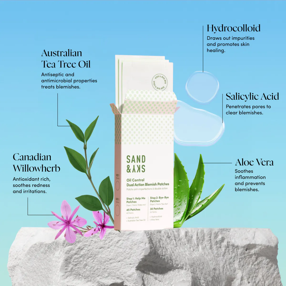 Sand & Sky Oil Control Dual Action Blemish Patches, view 4