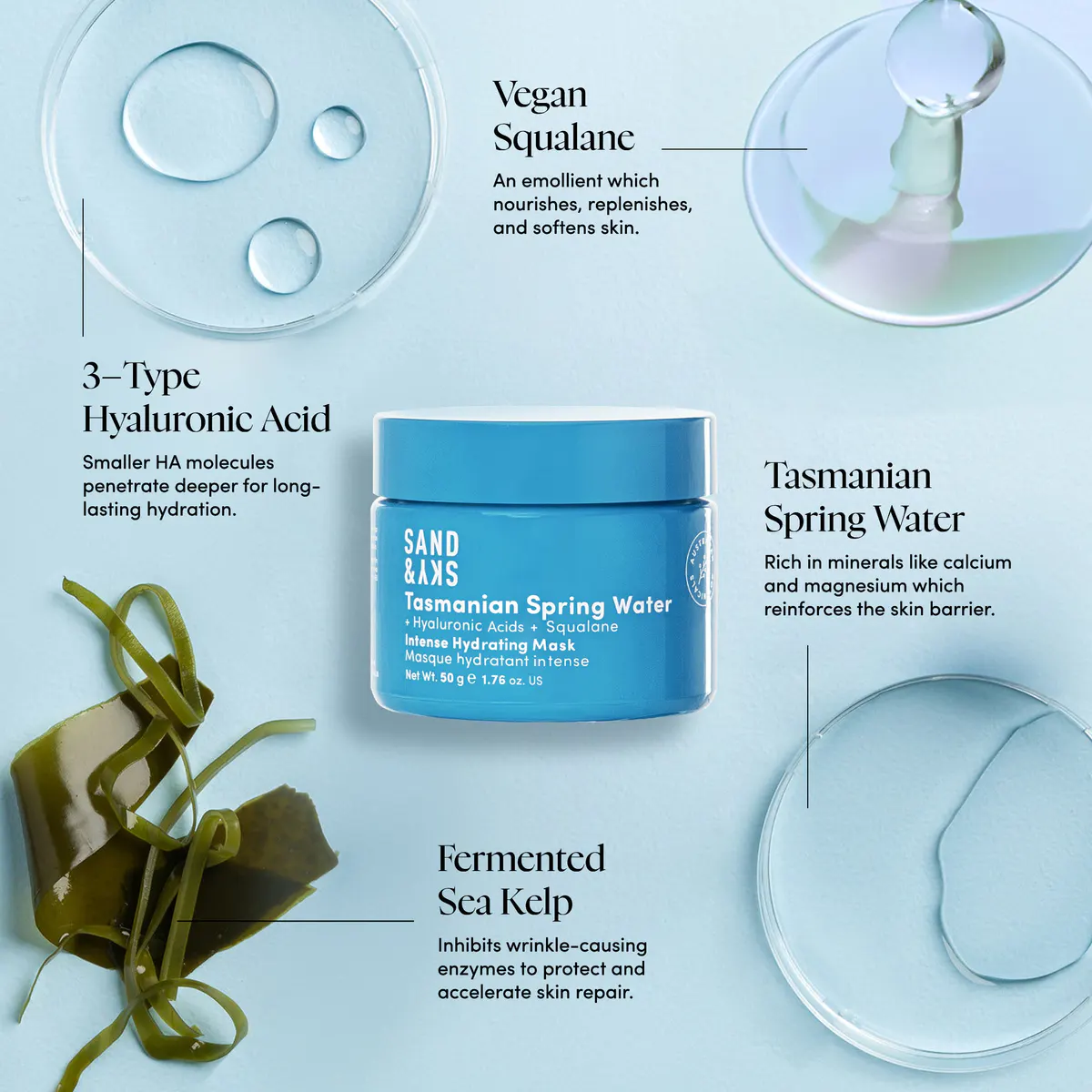 Sand & Sky Tasmanian Spring Water - Intense Hydrating Mask 50g, view 4