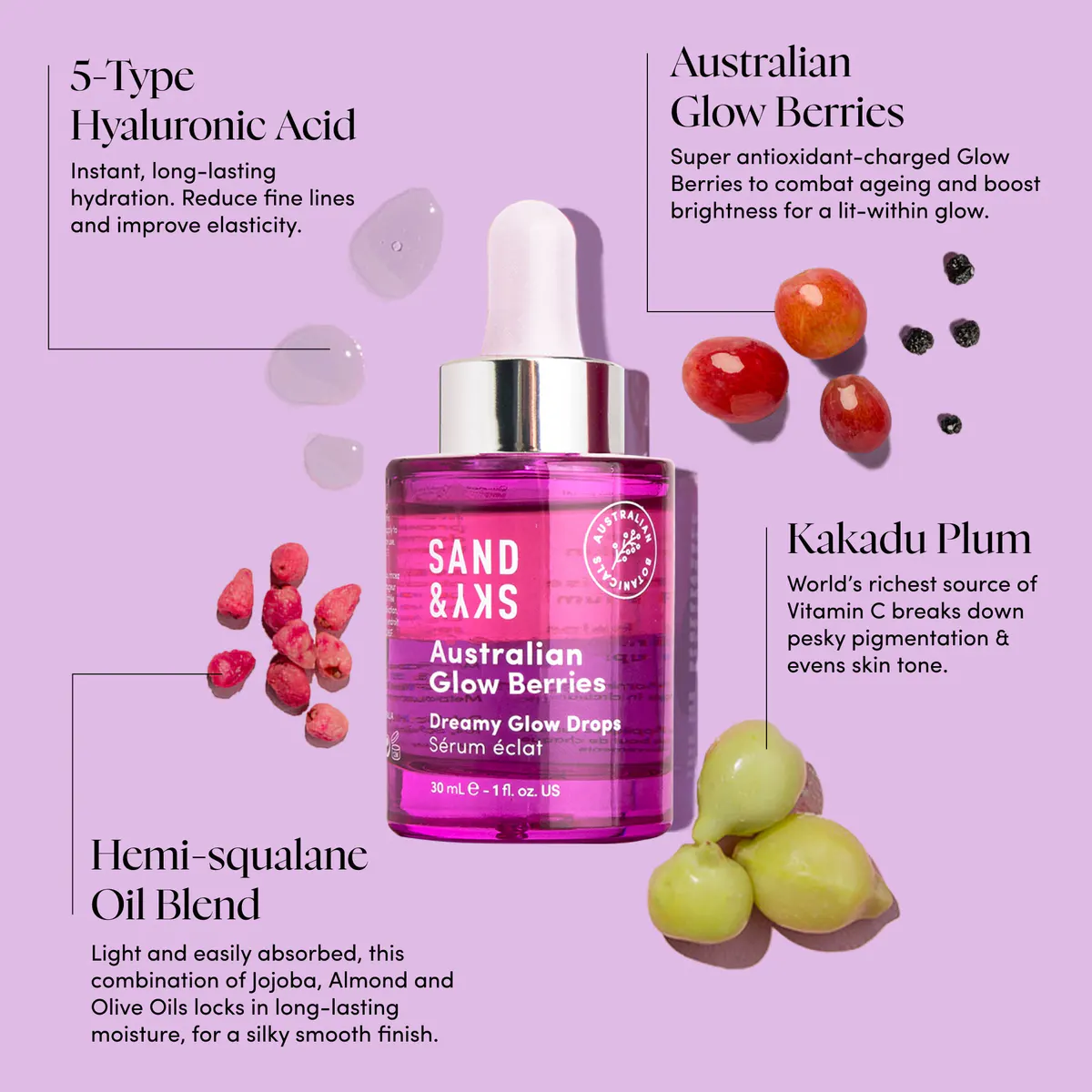 Sand & Sky Australian Glow Berries Dreamy Glow Drops 30ml, view 4