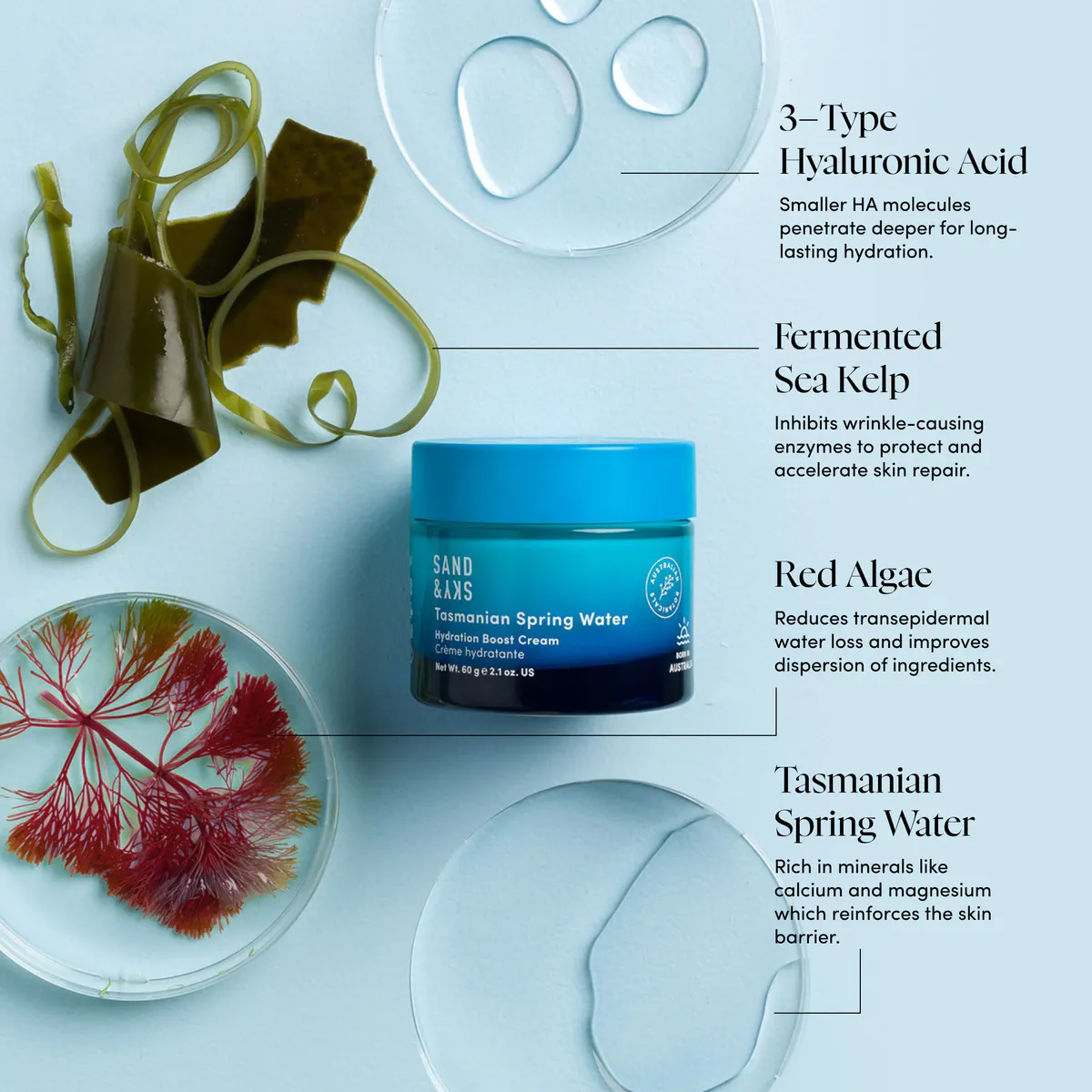 Sand & Sky Tasmanian Spring Water Hydration Boost Cream 60g, view 4