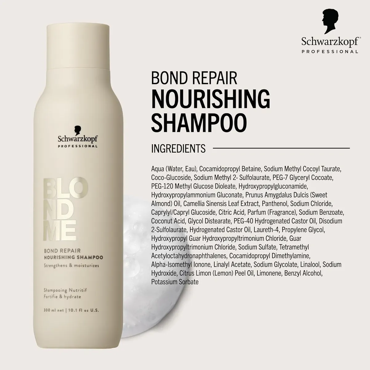 Schwarzkopf Blondme Bond Repair Nourishing Shampoo 300ml, view 4
