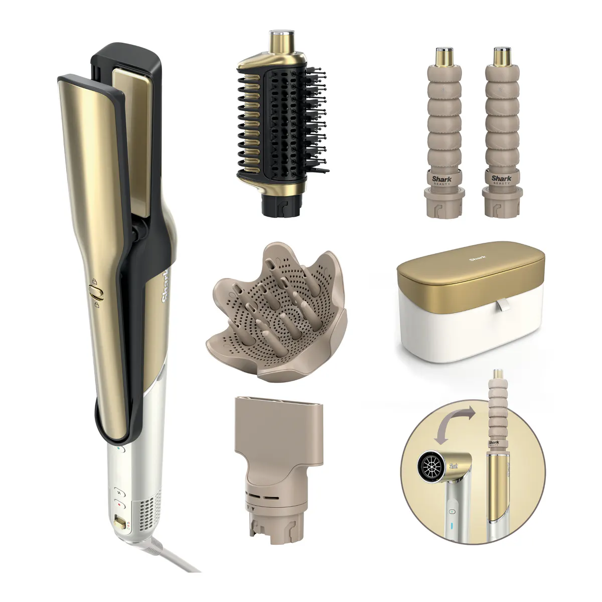 Shark Beauty Glam Hot Tool Air Drying & Styling System - Soft Gold