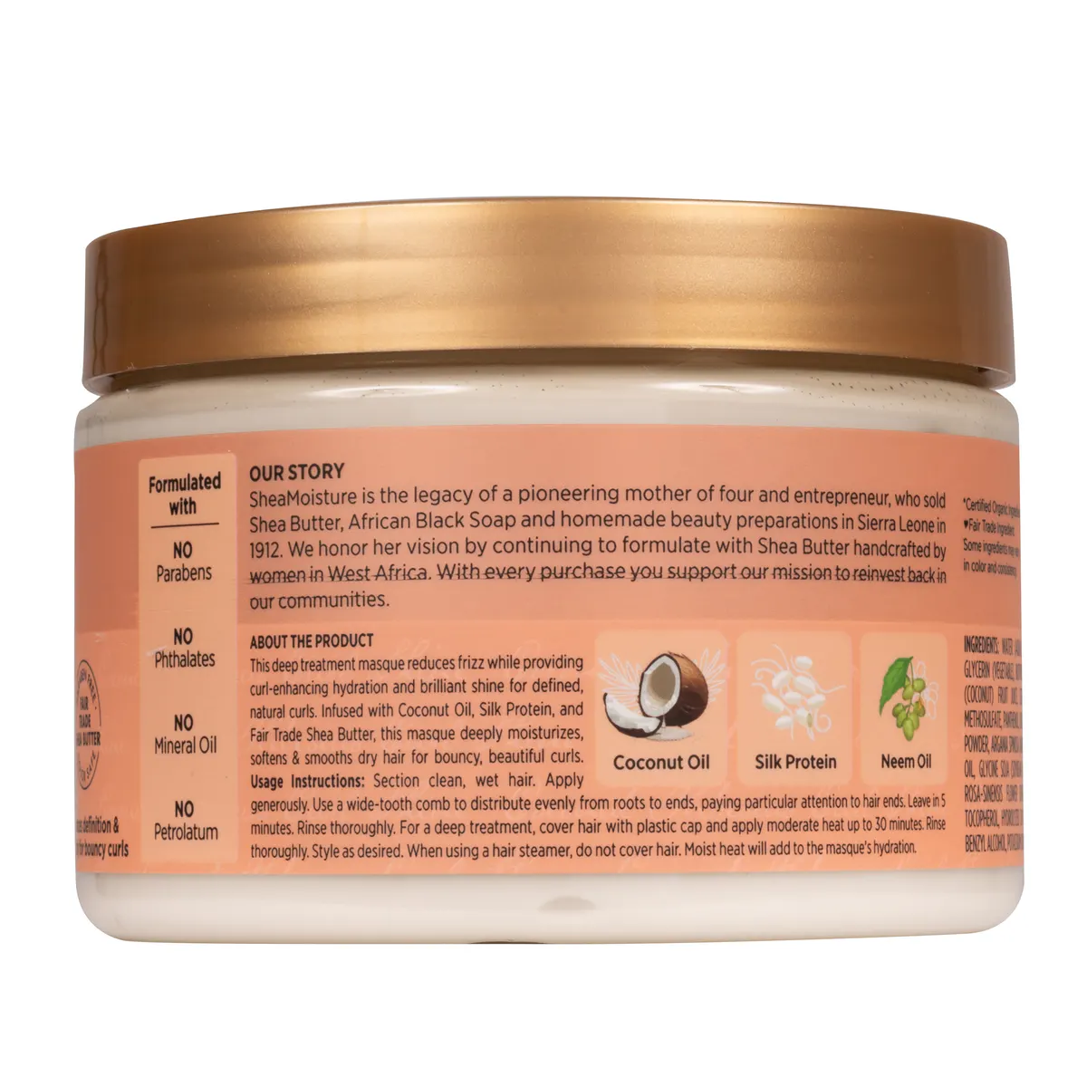 Shea Moisture Coconut & Hibiscus Curl & Shine Hair Masque 326g, view 6
