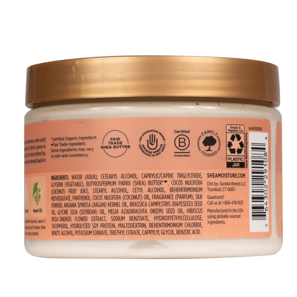 Shea Moisture Coconut & Hibiscus Curl & Shine Hair Masque 326g, view 7