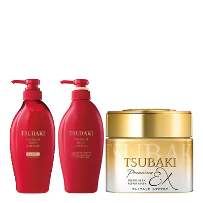 Shiseido Tsubaki Premium Moist w/ Mask Trio Bundle