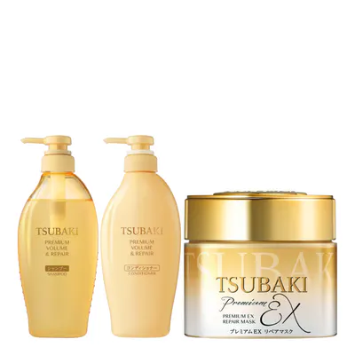 Shiseido Tsubaki Premium Volume w/ Mask Trio Bundle